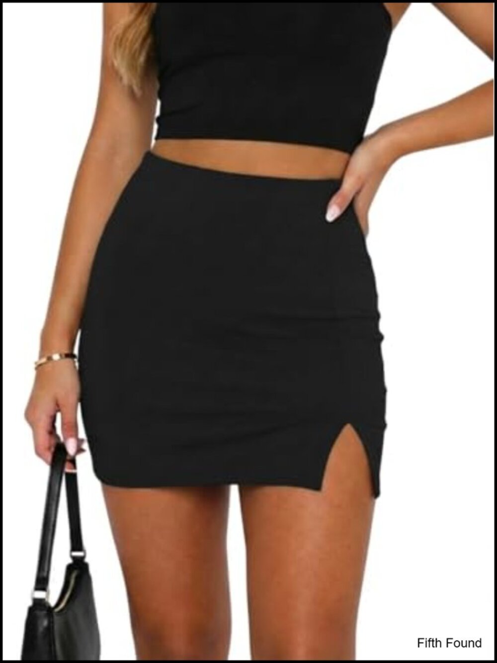 Women's Y2K Mini Skort High Waisted Side Slit Bodycon Stretchy Summer